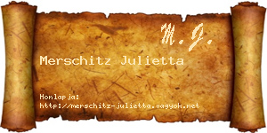 Merschitz Julietta névjegykártya